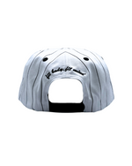 The Sports Hat represents a true staple of the 90s! This vintage athletic style classic snapback with a bold pinstripe design and unstructured silhouette is for those who put it in the work day in, day out.
Grind now, play later, and cop this 90s gem, the perfect throwback essential for streetwear lovers and active lifestyles.
90s Snapback hat with black stripe, black visor and white profile and EF logo. Vintage style snapback.
