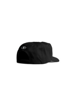 Unisex 90s style EF streetwear snapback cap, black grandad cotton hat with embroidery and green underbrim 
