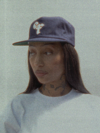 Unisex 90s style EF streetwear snapback cap, navy grandad cotton hat with embroidery and green underbrim 
